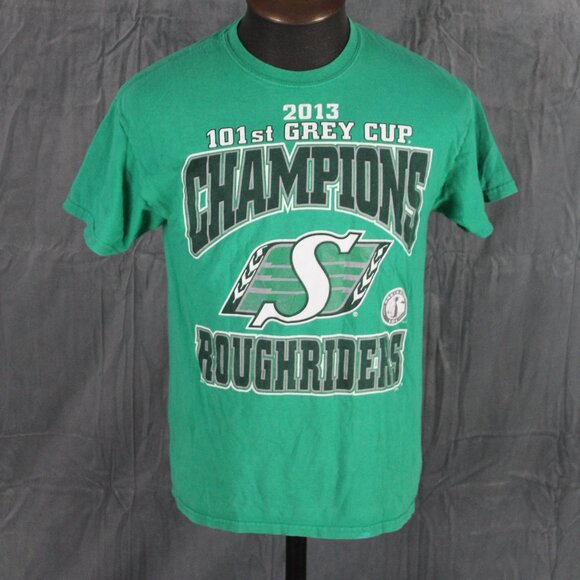 Saskatchewan Roughriders Shirt (Retro) - 2013 Grey Cup Champions - Men's Medium - Picture 1 of 7